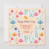 Hart op Sweet Floral achtergrond Moederdag Kaart (Voorkant)