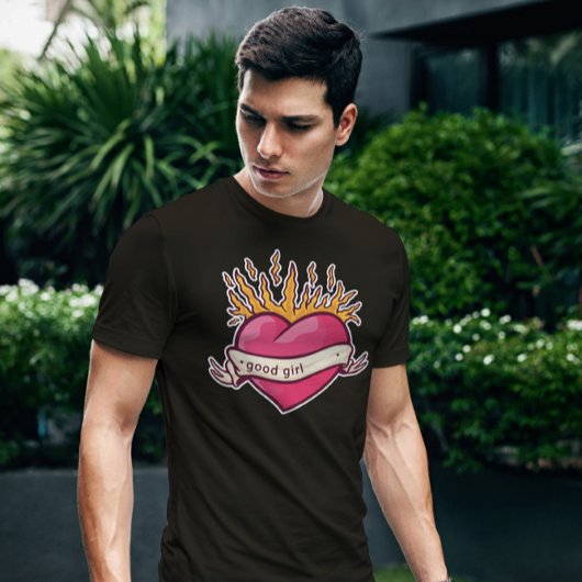 Hart op Tattoo tegen brand T-shirt