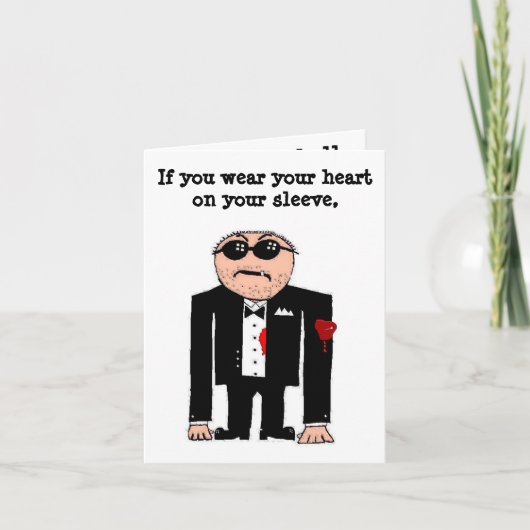 Hart op uw sleeve feestdagen kaart (Voorkant)