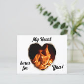 Hart op vuur Fotografische vlammen Valentijnsdag Briefkaart (Staand voorkant)