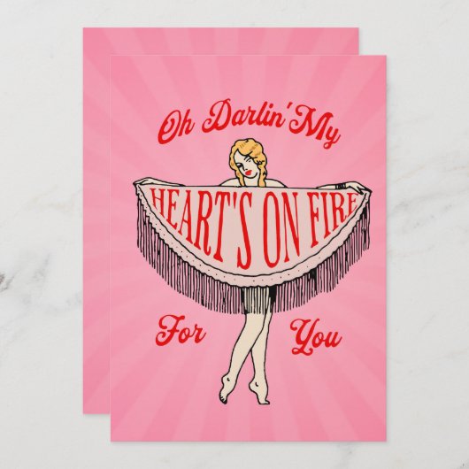 Hart op Vuur Plat Kerstkaart (Voorkant / Achterkant)