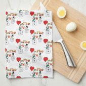 Hart op Vuur Sneeuwman Keuken Handdoek (Quarter Fold)