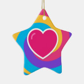 Hart op Zwemelen - Gepersonaliseerde Star Shaped K Keramisch Ornament (Rechts)