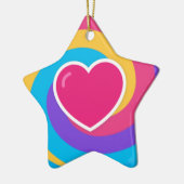 Hart op Zwemelen - Gepersonaliseerde Star Shaped K Keramisch Ornament (Links)