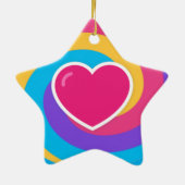 Hart op Zwemelen - Gepersonaliseerde Star Shaped K Keramisch Ornament (Achterkant)