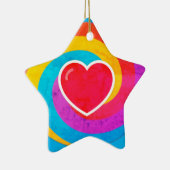 Hart op Zwemelen - Gepersonaliseerde Star Shaped K Keramisch Ornament (Rechts)