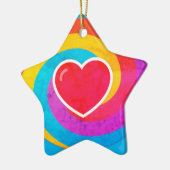 Hart op Zwemelen - Gepersonaliseerde Star Shaped K Keramisch Ornament (Links)