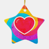 Hart op Zwemelen - Gepersonaliseerde Star Shaped K Keramisch Ornament (Achterkant)