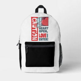 Hart open, liefde mag binnengaan (Valentijnsdag) Bedrukte Rugzak