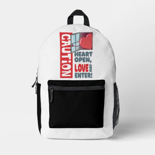 Hart open, liefde mag binnengaan (Valentijnsdag) Bedrukte Rugzak (Voorkant)