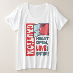 Hart open, liefde mag binnengaan (Valentijnsdag) Grote Maat T-shirt