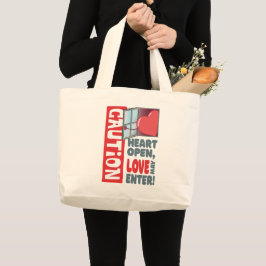 Hart open, liefde mag binnengaan (Valentijnsdag) Grote Tote Bag