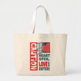 Hart open, liefde mag binnengaan (Valentijnsdag) Grote Tote Bag