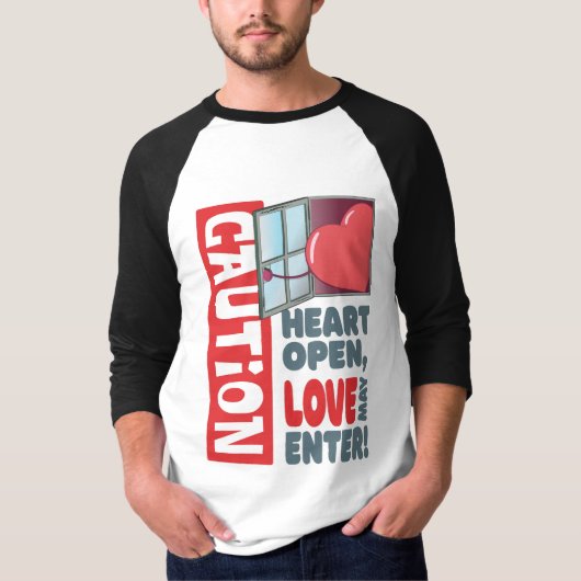 Hart open, liefde mag binnengaan (Valentijnsdag) T-shirt (Voorkant)