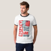 Hart open, liefde mag binnengaan (Valentijnsdag) T-shirt (Voorkant volledig)