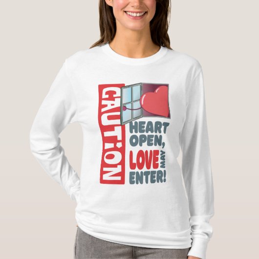 Hart open, liefde mag binnengaan (Valentijnsdag) T-shirt (Voorkant)
