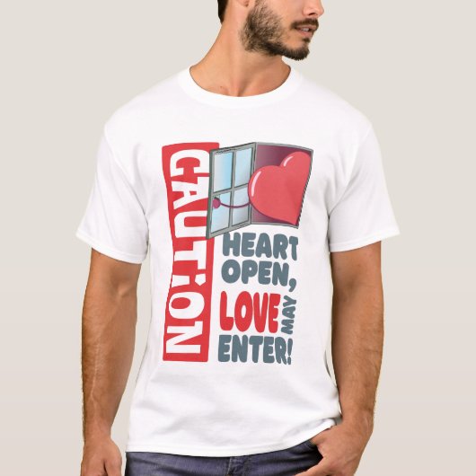 Hart open, liefde mag binnengaan (Valentijnsdag) T-shirt (Voorkant)