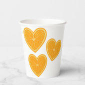 Hart Oranje Papieren Beker – Citrus Party Drinkwar (Achterkant)