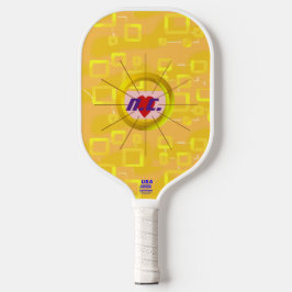 Hart Oranje Tint Vierkantjes Pickleball Paddle