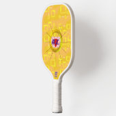 Hart Oranje Tint Vierkantjes Pickleball Paddle (Links)