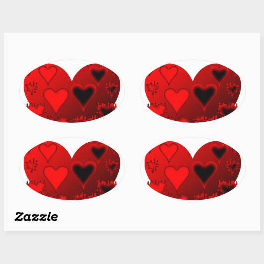 hart ovale sticker (Vel)