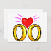 Hart over bruiloft briefkaart (Voorkant / Achterkant)