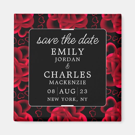 Hart Overvloed Elegant Huwelijk Magneet (Voorkant)