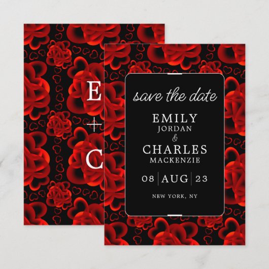 Hart Overvloed Elegant Huwelijk Save The Date (Voorkant / Achterkant)