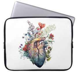 Hart overwoekerd met floralen (uitsparing) - anato laptop sleeve
