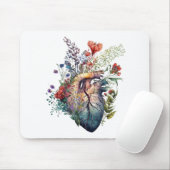 Hart overwoekerd met floralen (uitsparing) - anato muismat (Met muis)