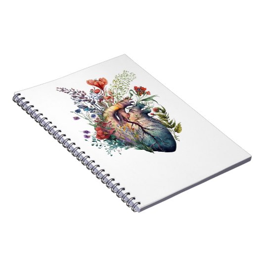 Hart overwoekerd met floralen (uitsparing) - anato notitieboek (Rechterzijde)