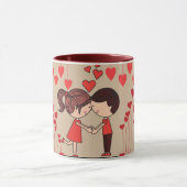 Hart + Paar Mok – Romantisch cadeau voor Koffielie (Midden)