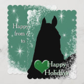 Hart Paarden I Vakantie (groen) Feestdagenkaart (Voorkant / Achterkant)