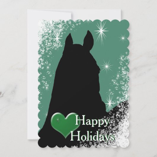 Hart Paarden I Vakantie (groen) Feestdagenkaart (Voorkant)