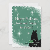 Hart Paarden I Vakantie (groen) Feestdagenkaart (Achterkant)