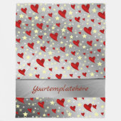 hart, paars, decoratie, medaille, onderscheiding,  fleece deken (Voorkant)