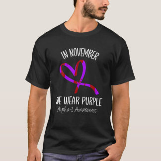 Hart Paarse-alfa-1-antitrypsinedeficiëntie AWAREN T-shirt