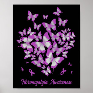 Hart Paarse Lint Fibromyalgie Bewustzijn Warrior Poster