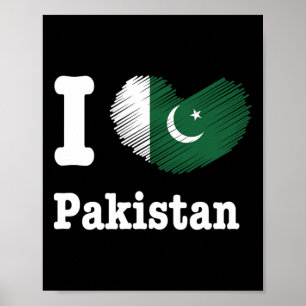 Hart Pakistan Azadi Mubarak Dil Vlag Dag Trots Ro Poster