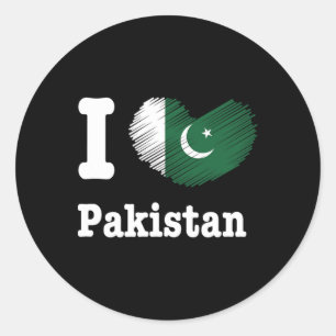Hart Pakistan Azadi Mubarak Dil Vlag Dag Trots Ro Ronde Sticker