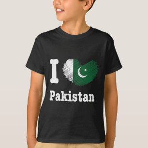 Hart Pakistan Azadi Mubarak Dil Vlag Dag Trots Ro T-shirt