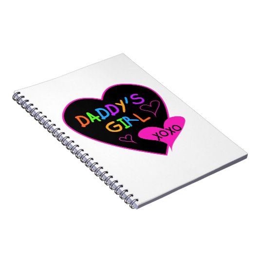 Hart Papa's Meisje T Shirten en geschenken Notitieboek (Rechterzijde)