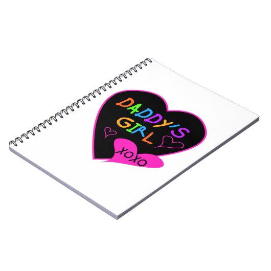 Hart Papa's Meisje T Shirten en geschenken Notitieboek (Linkerzijde)