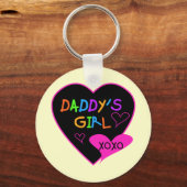 Hart Papa's Meisje T Shirten en geschenken Sleutelhanger (Voorkant)