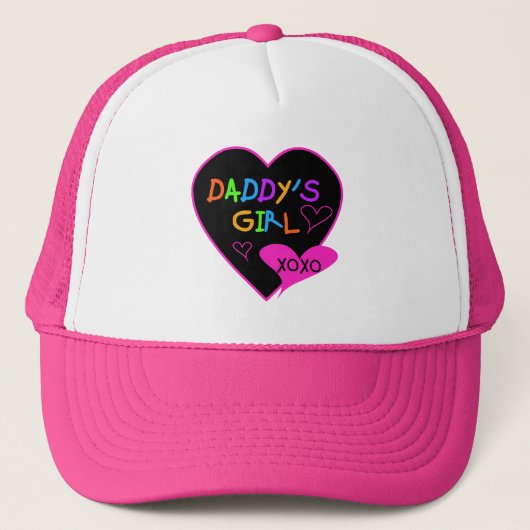 Hart Papa's Meisje T Shirten en geschenken Trucker Pet (Voorkant)