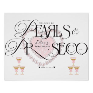 Hart Parels Prosecco Bubble Vrijgezellenfeest Welk Perfect Poster