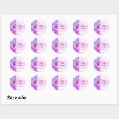 Hart Parels Roze Rozen Vlinders Bloemen Ronde Sticker (Vel)