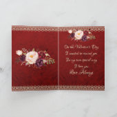 Hart, Parels & Rozen Valentijnsdag Kaart (Binnen)