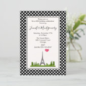 Hart Parijs met Eiffel Tower Birthday Party Kaart (Staand voorkant)