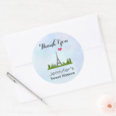 Hart Parijs met Eiffel Tower Birthday Party Ronde Sticker (Envelop)